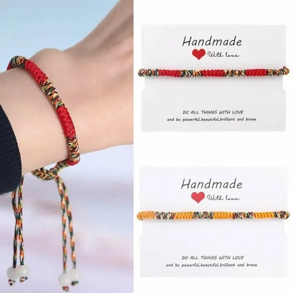 Lucky Buddhist Monk Bracelets- (2 bracelets in set 1 yellow and 1) unisex - Picture 1 of 15